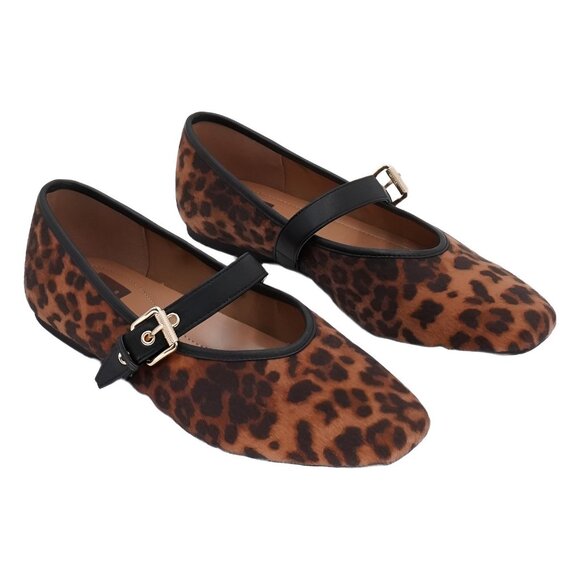 DV Dolce Vita Mulaney Mary Jane Leopard Pony Buckle Flats US 8.5 - Picture 4 of 6